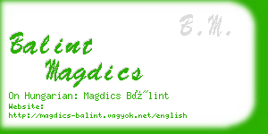 balint magdics business card